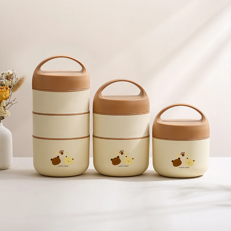 壹麦上班族便携多层保温饭盒双层不锈钢保温饭桶家用可微波加热