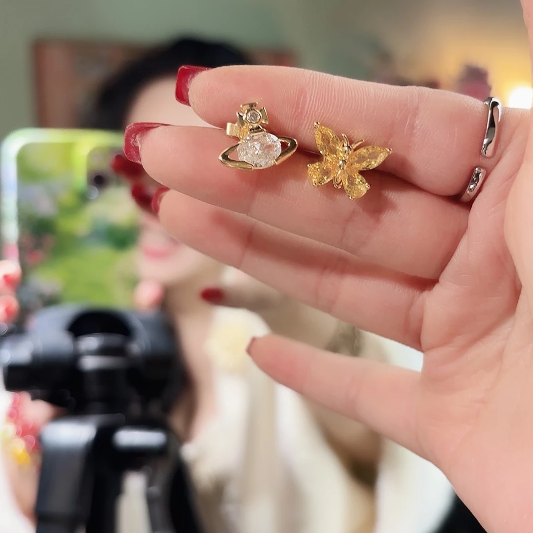 琉璃纯铜合金耳钉