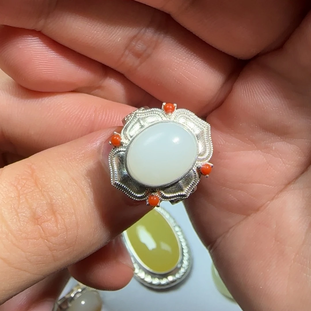 和田玉银S925镶嵌颈饰