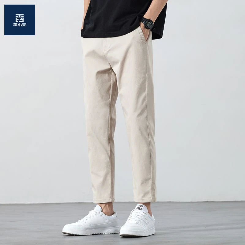 2025新款夏季薄款九分休闲裤男士修身直筒潮流百搭弹力裤子男长裤