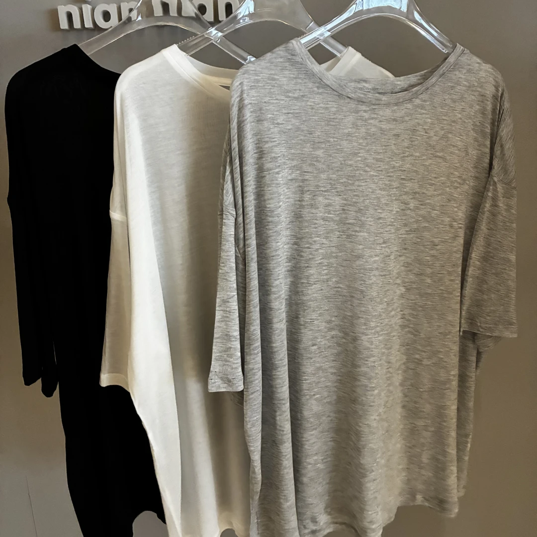 250589【100莱赛尔】超薄凉感圆领面膜短袖mm3222