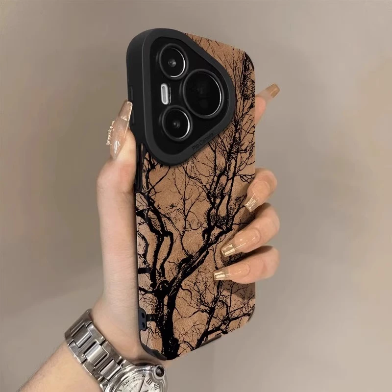 黑色枯树适用于华为pura70手机壳创意pura70pro保护套70ultra简约