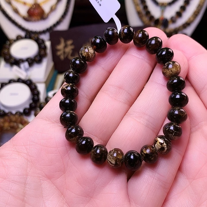 琥珀未镶嵌裸石9+黑花