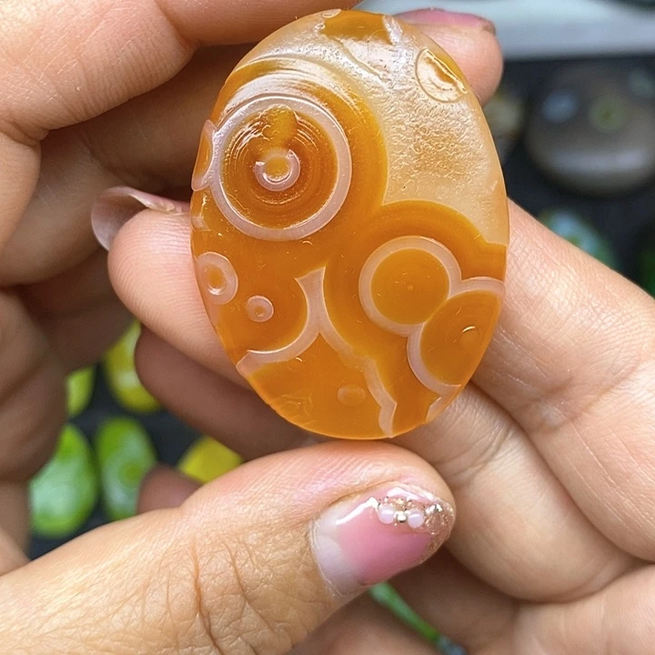 花眼玛瑙奇石无孔饰品