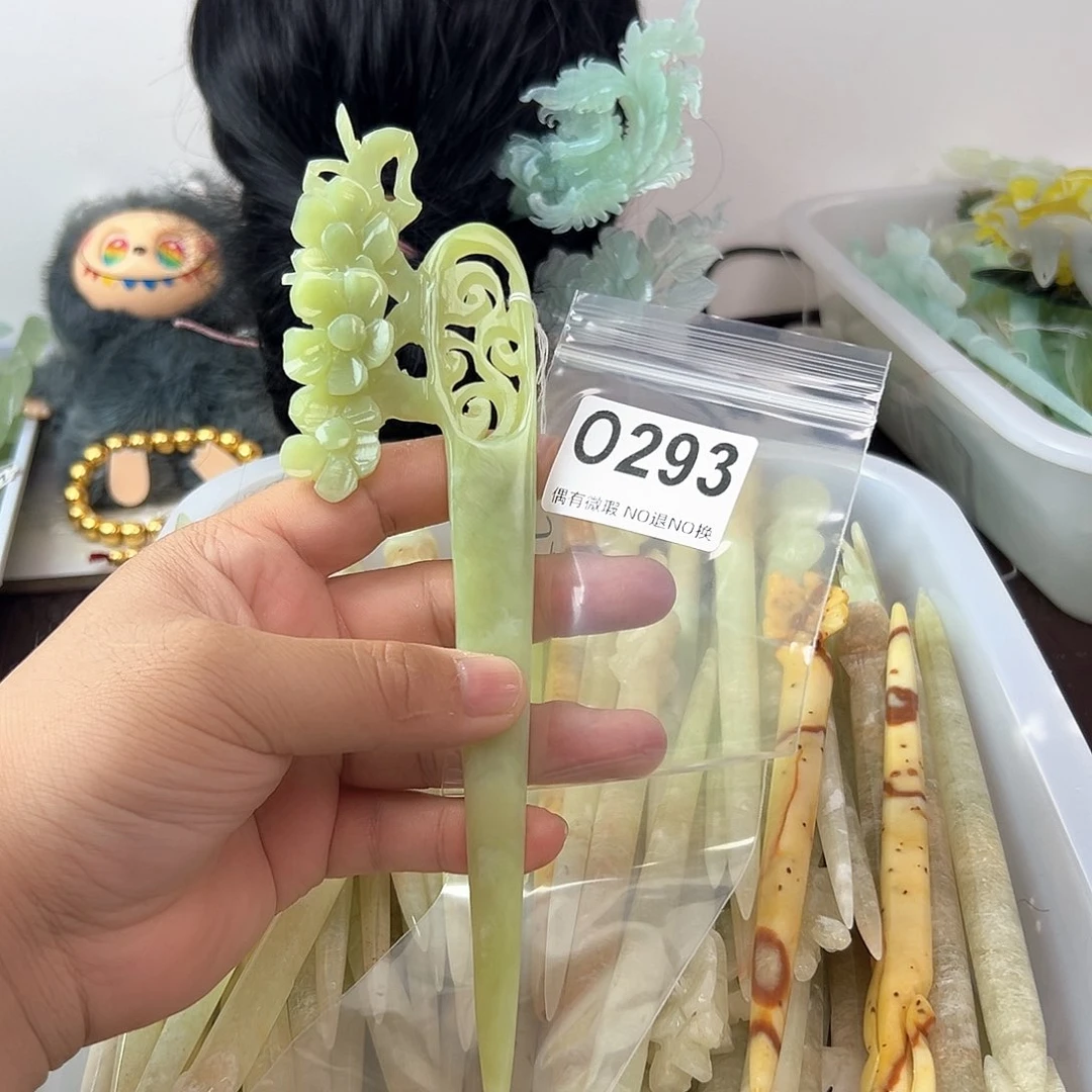 合金蛇纹石玉发饰一****吧