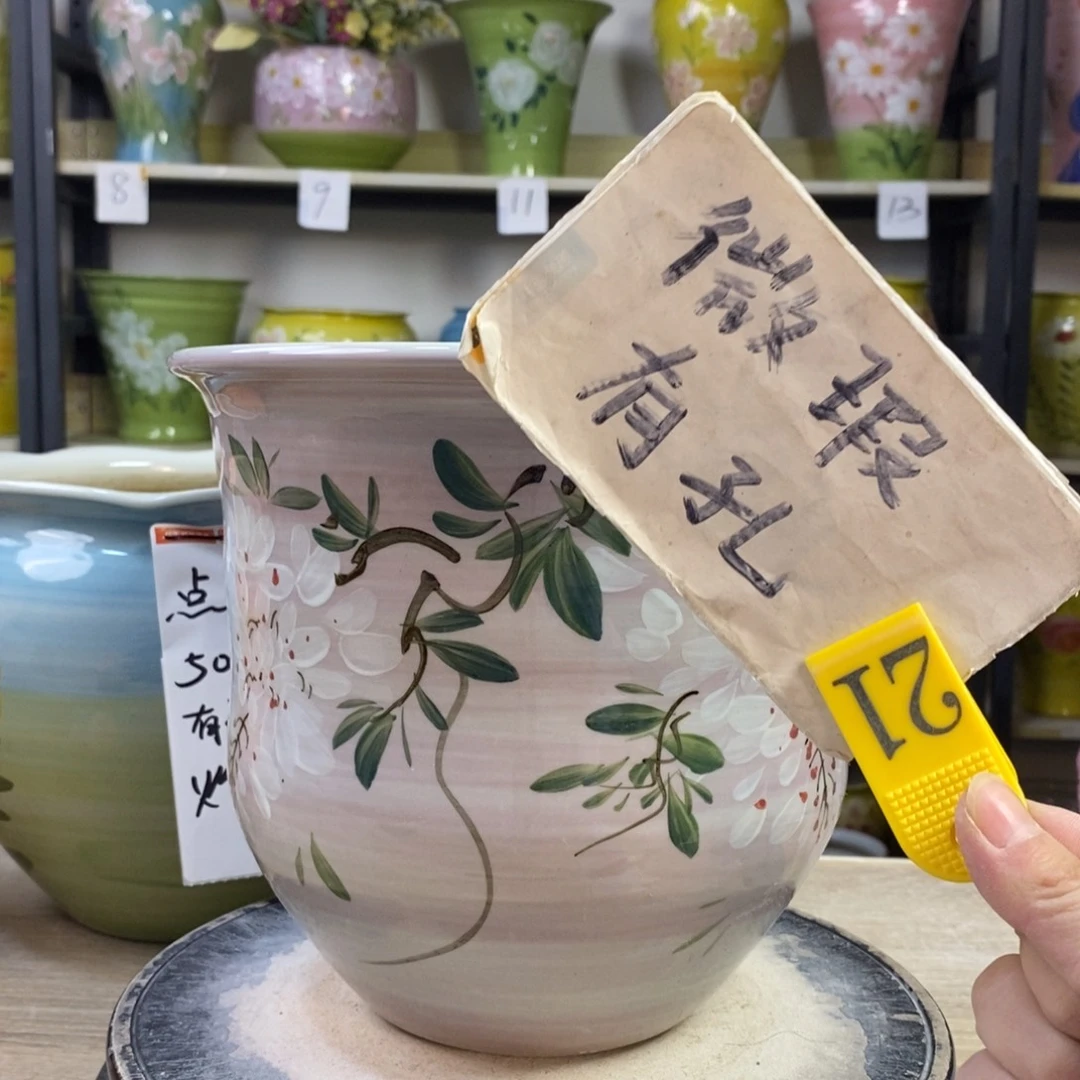 景德镇手工手绘陶瓷花盆