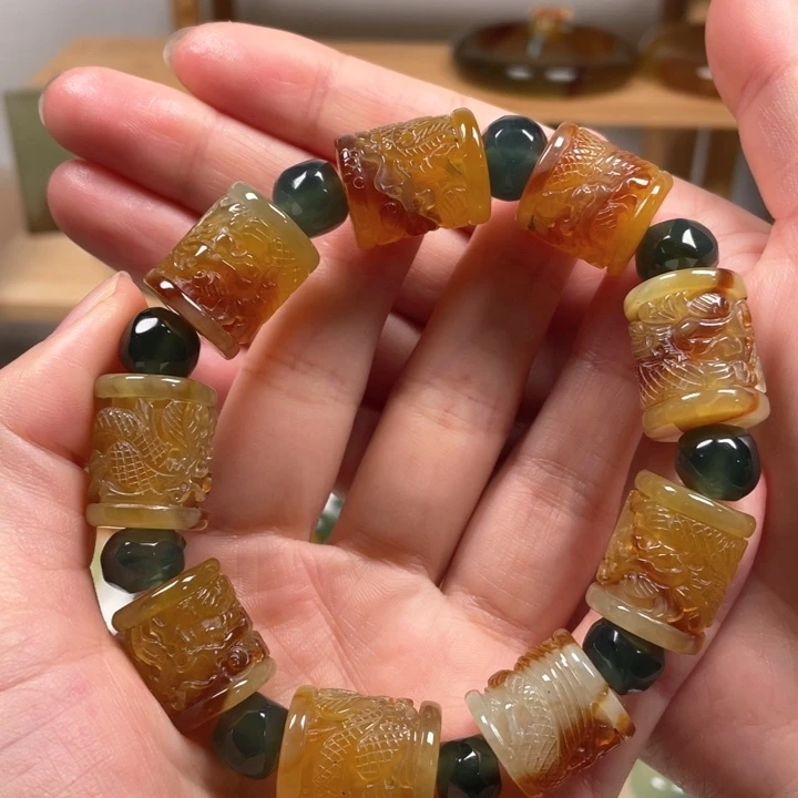 未镶嵌蛇纹石玉手链