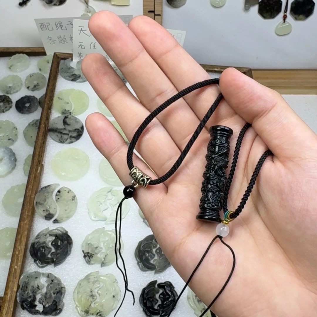 辞***生蛇纹石玉未镶嵌项链