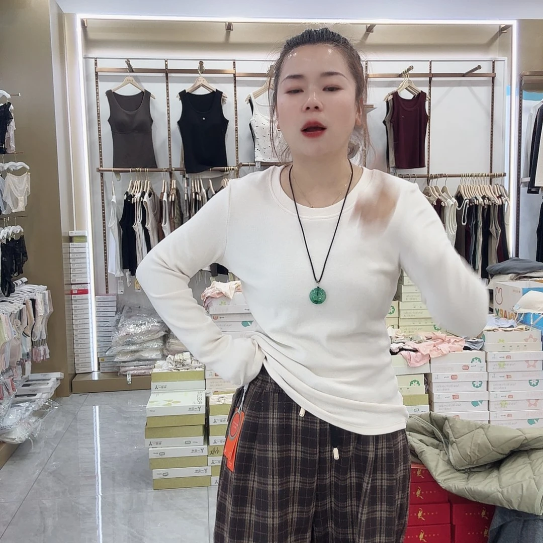 棉2662奶杏色磨毛打底