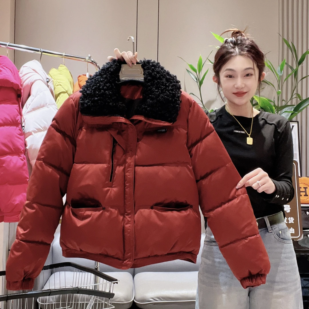 加厚棉服衣长59女保暖翻领休闲防风短外套百搭秋宽松女外套8908