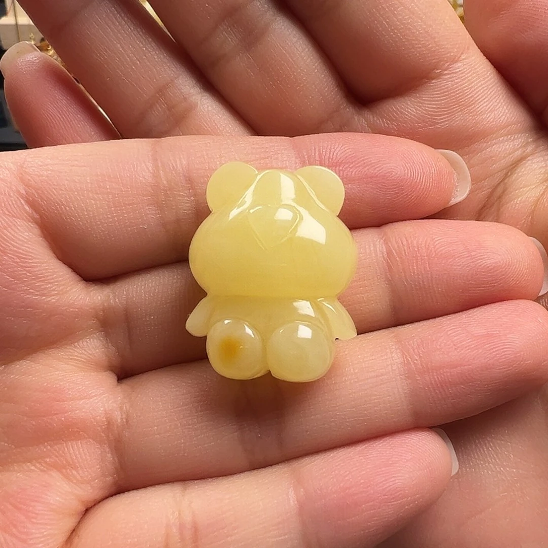 蜜蜡颈饰未镶嵌～****?小熊（打孔不退换）
