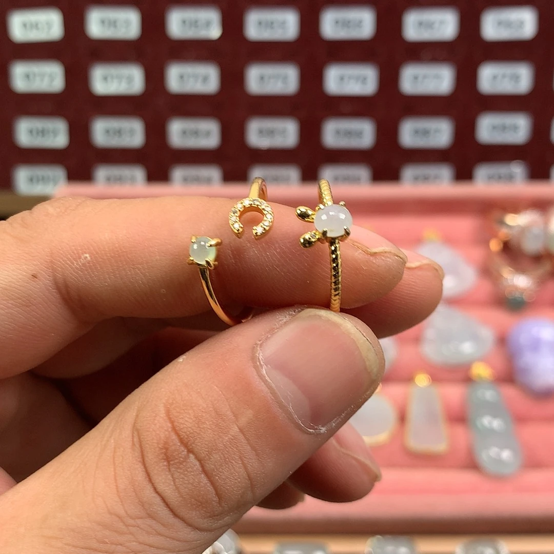 翡翠银S925镶嵌戒指205