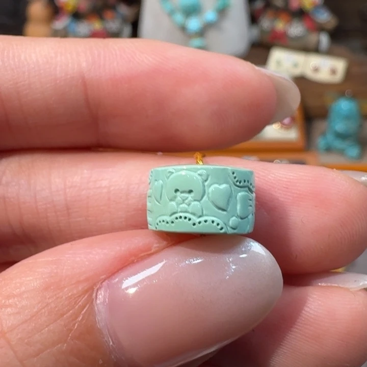 绿松石未镶嵌小熊墩子