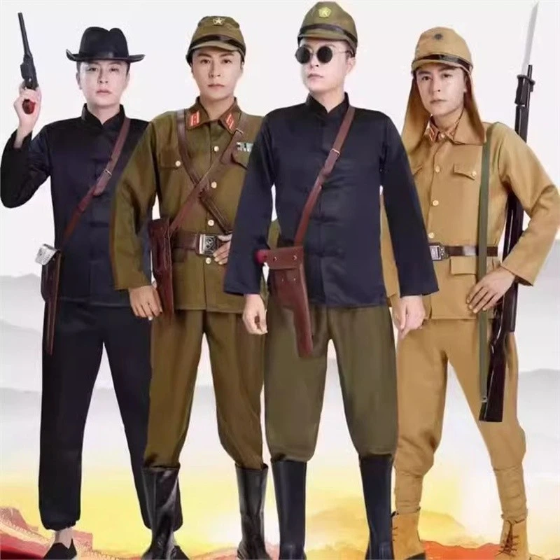 成人国军儿童士兵男女演出服军服装拍摄抗战国民舞台表演套装美式