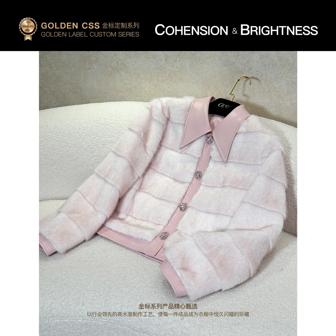 凝慧【柔雾爱恋】进口羊毛翻领横排层次设计感厚款百搭外套YA168