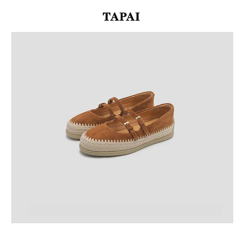 2025春夏季设计师款牛皮编织一字扣浅口单鞋时尚百搭舒适软底-11