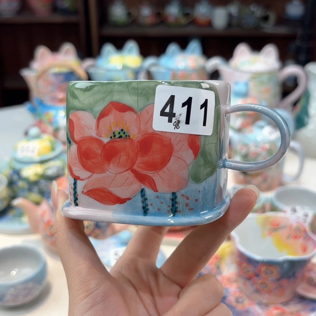 景德镇手绘高温釉下彩陶瓷茶具