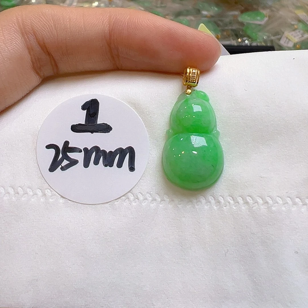 翡翠18K金镶嵌吊坠(不含链)翡翠