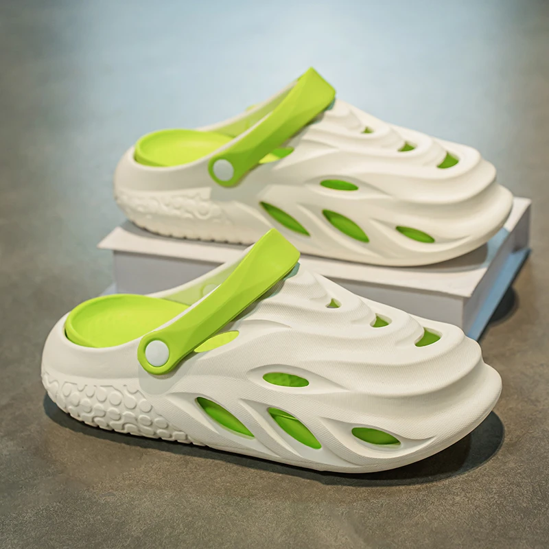 洞洞鞋男夏季新款外穿防滑防臭软底运动包头拖鞋两用海边沙滩凉鞋