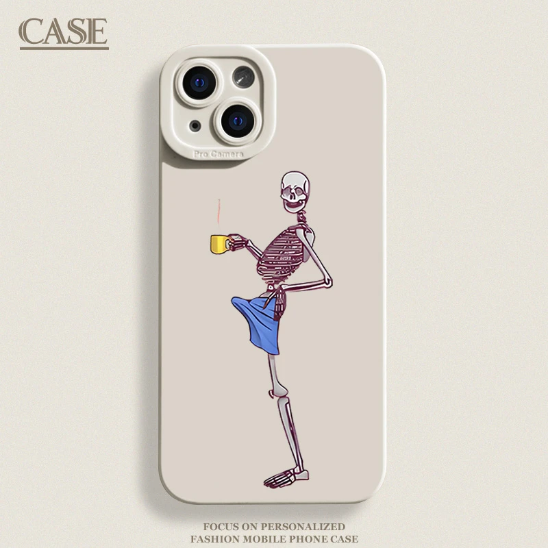 个性骷髅适用iPhone16ProMax手机壳15苹果14软13瞳影12磨砂11xsxr