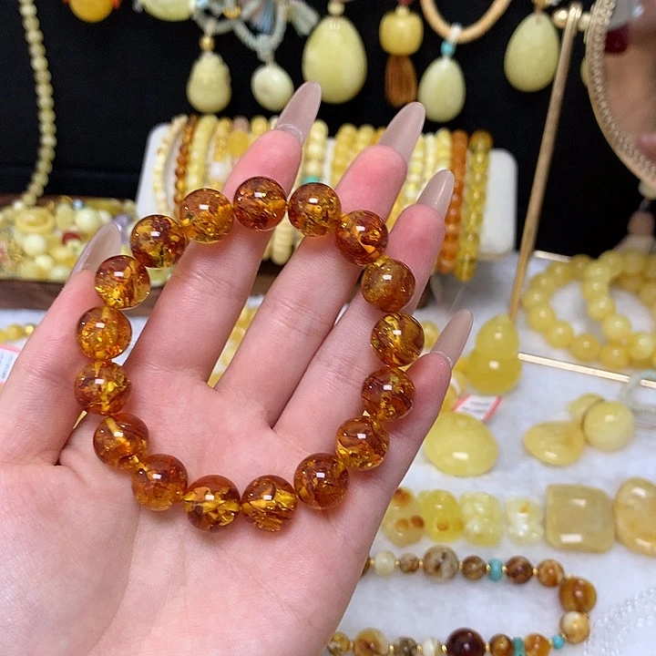 未镶嵌蜜蜡手链蜜蜡手串圆珠