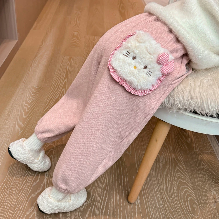 女童裤子冬款2025新款儿童洋气冬季加绒冬装宝宝可爱加厚裤子科学