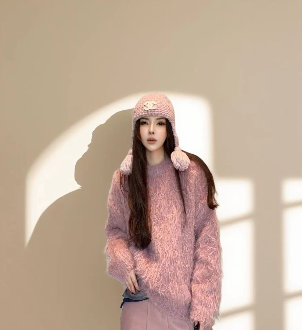 (丽丽推荐)韩国卷卷绵羊手工拉毛慵懒毛衣