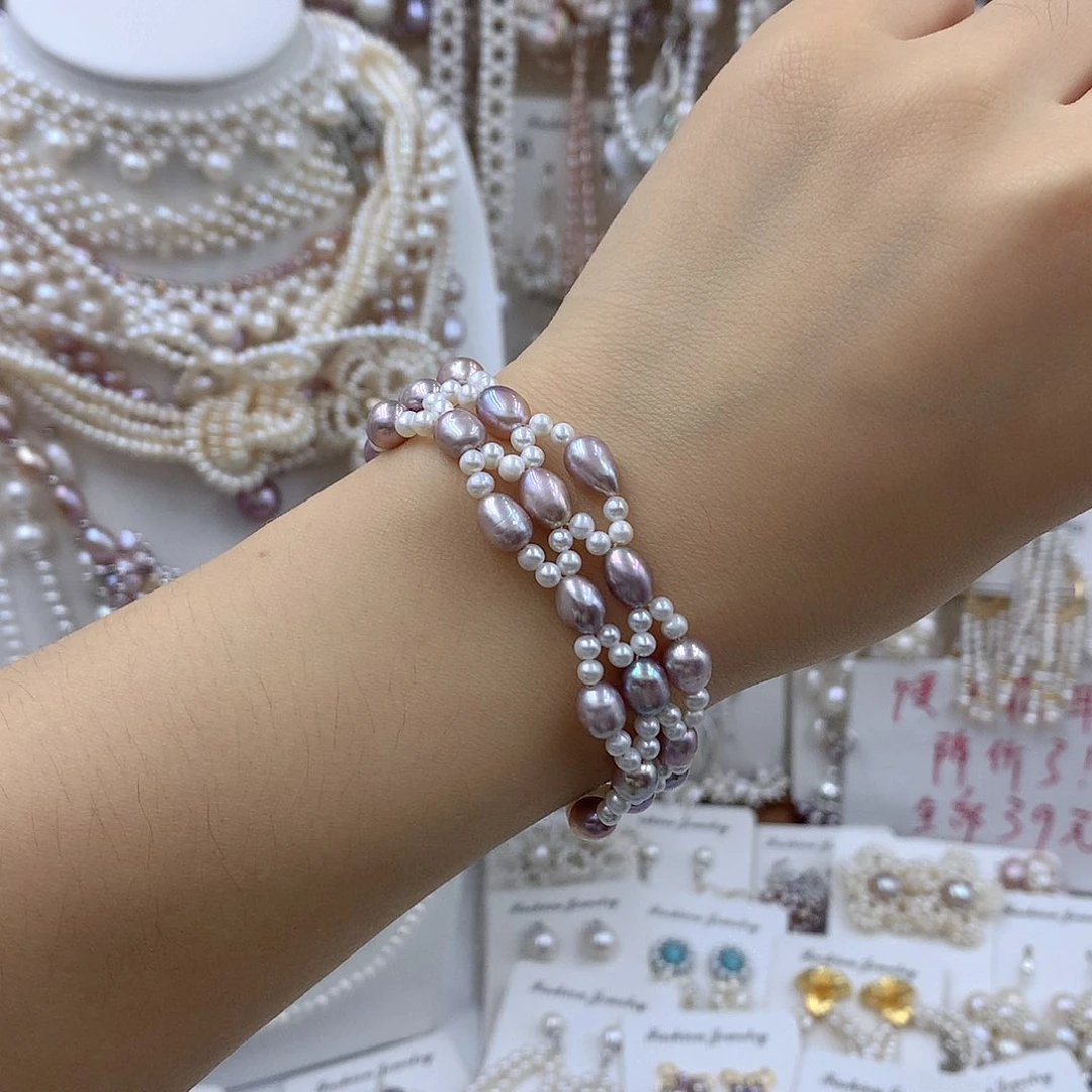 淡水珍珠银S925镶嵌项链耳饰