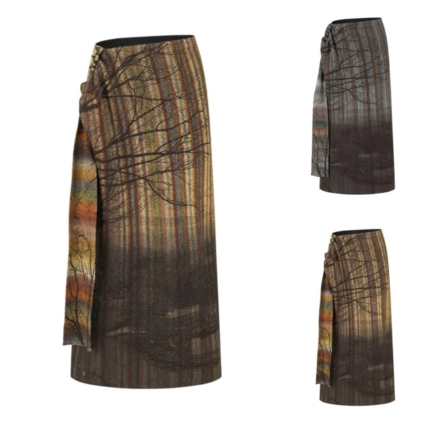 SWAYING KNIT 羊毛系带渐变摆裙 SW25AW3B08C1