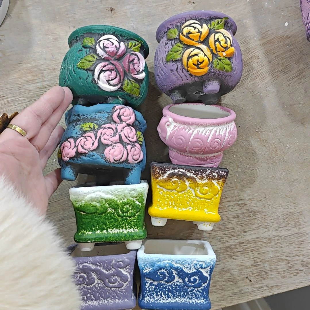 红陶吸水透气的白陶花盆凑满12发货