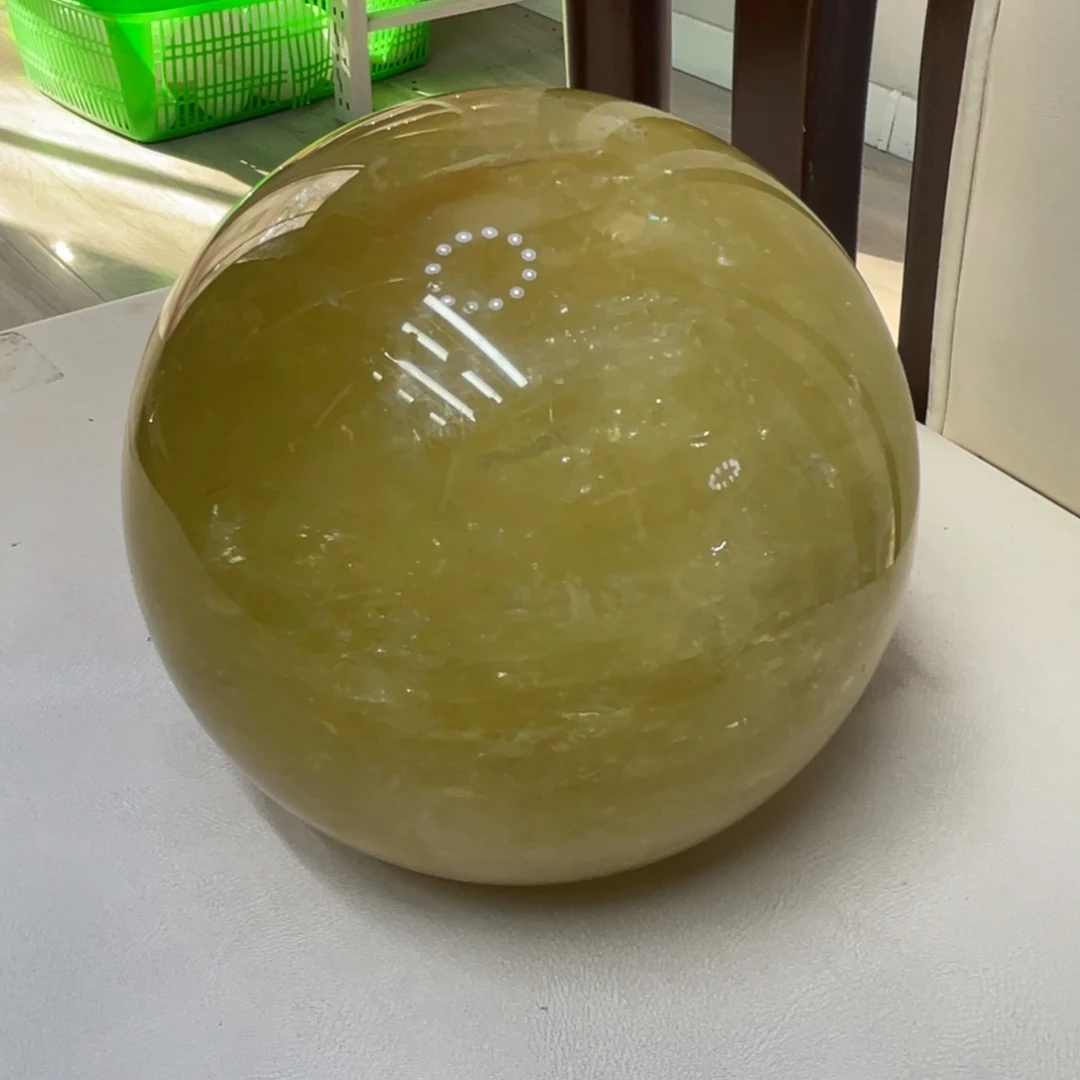 未镶嵌珠宝半成品水晶练*MM黄水晶球C1917
