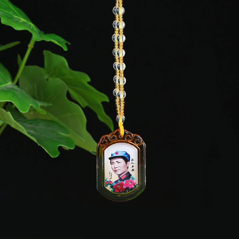 伟人吊坠毛主席人物毛衣链复古水晶项链男女款民族风水晶吊坠项链