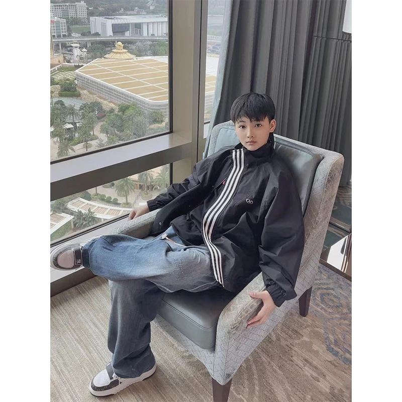 wt1301小赖家24年春季青少年中大童宽松休闲运动防风防水夹克外套