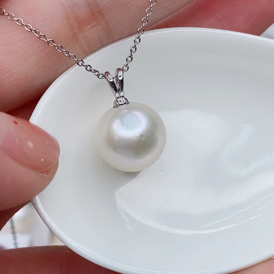 淡水珍珠银S925镶嵌吊坠(赠链)