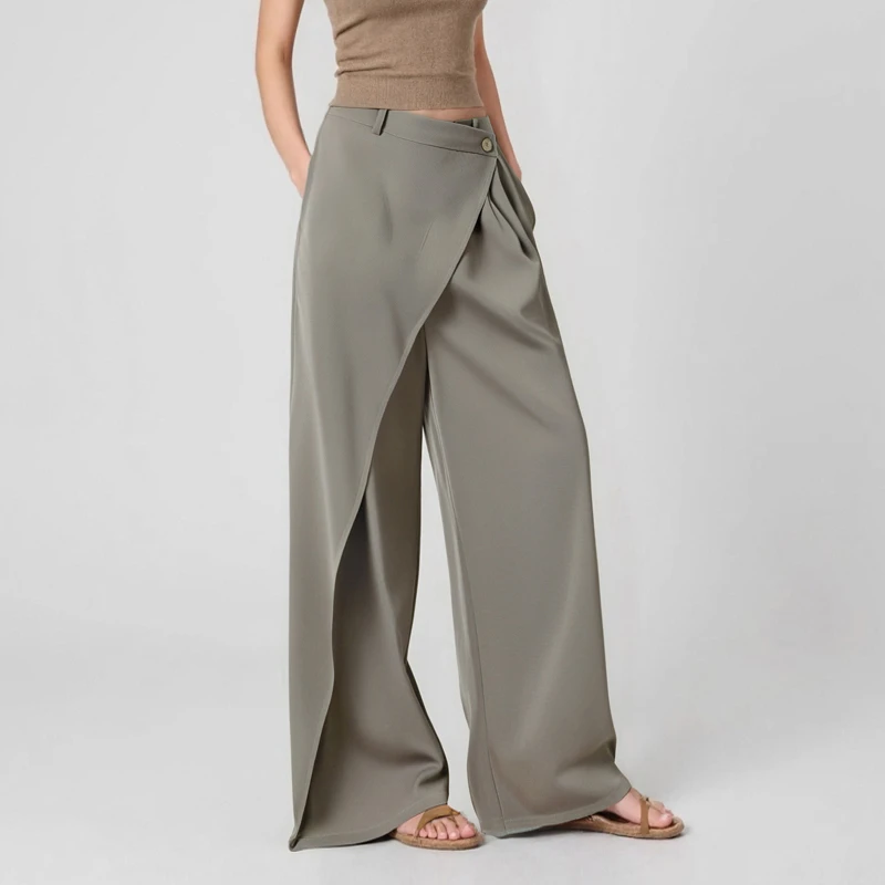 爆款夏季宽松女休闲裤高腰显瘦春夏垂感阔腿裤拖地长裤HBZC641069