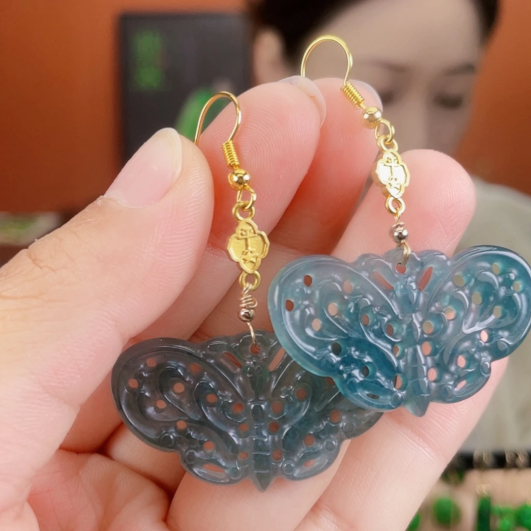 翡翠未镶嵌耳饰饰品