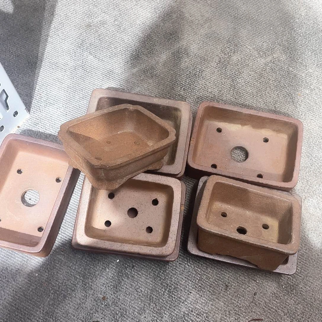 紫砂小盆9个微瑕柴烧