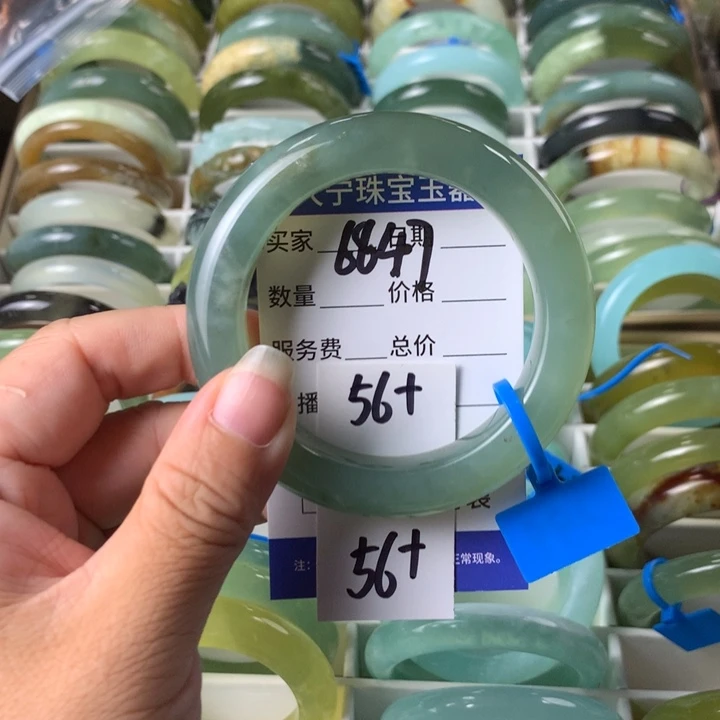 未镶嵌蛇纹石玉手镯6847