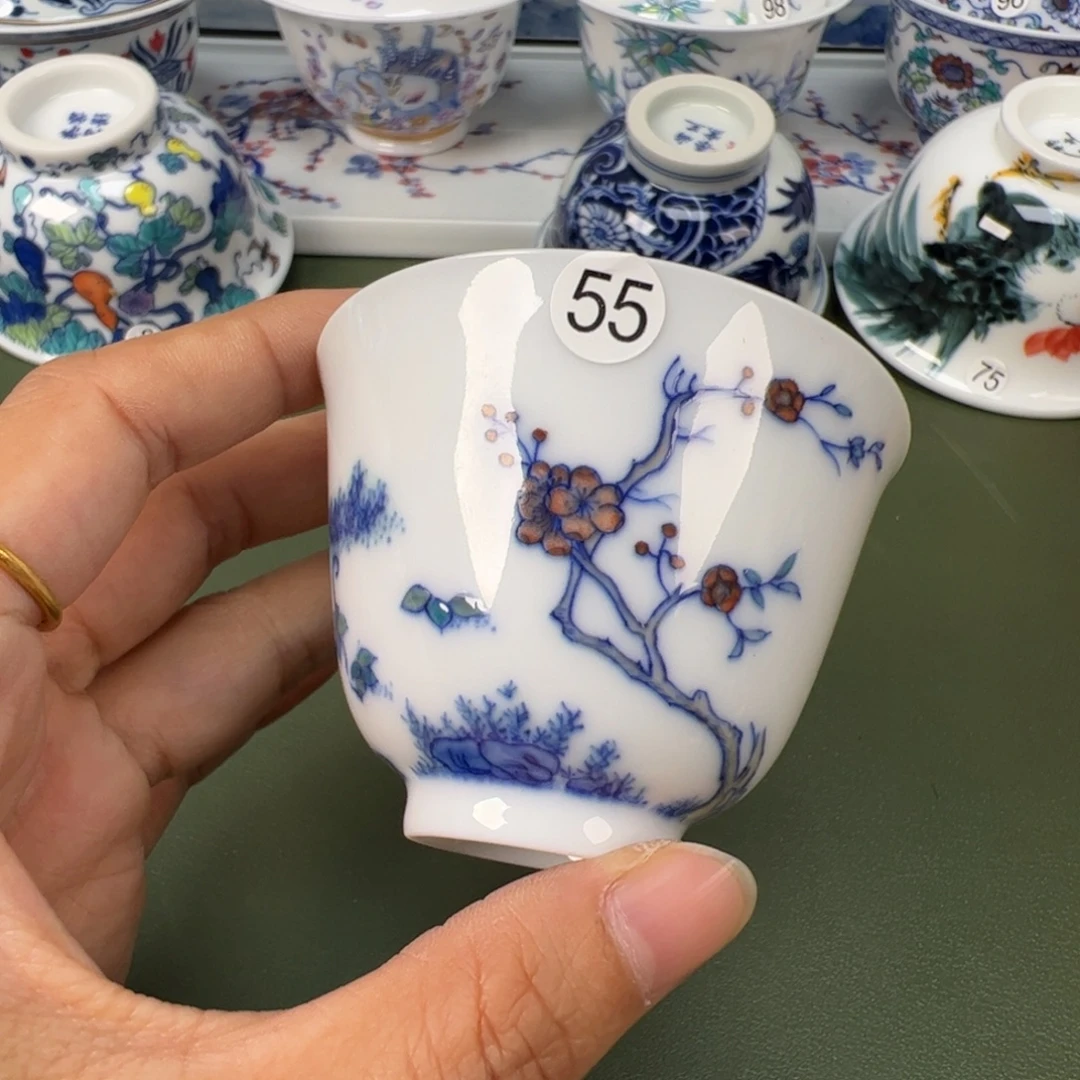 陶瓷景德镇纯手工纯手绘茶具木木55