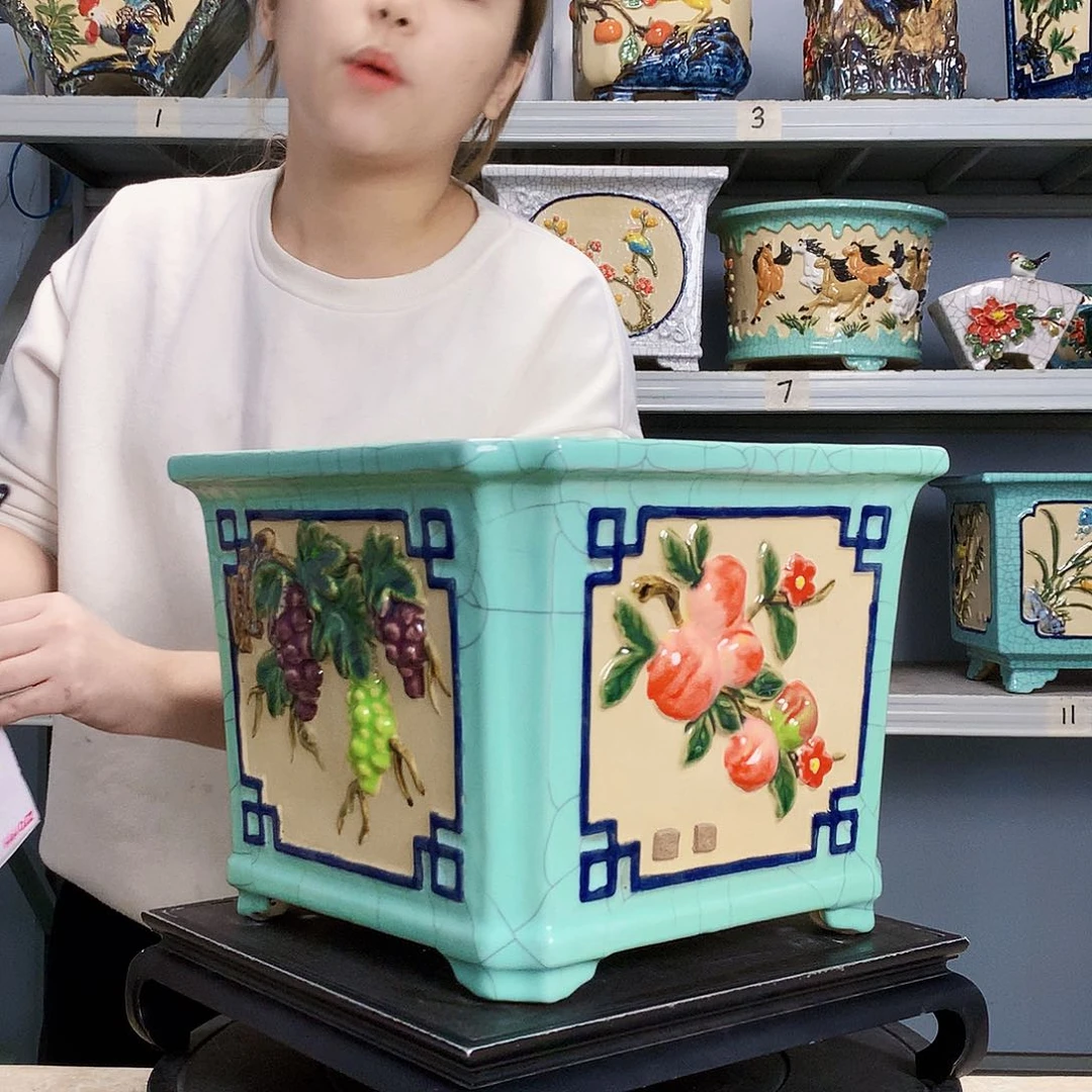 祥***红实物拍摄湾盆石湾盆