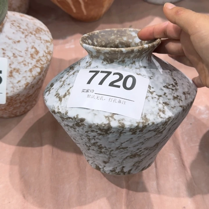 瓷片景德镇高温花器编码7720高17口6默认无孔