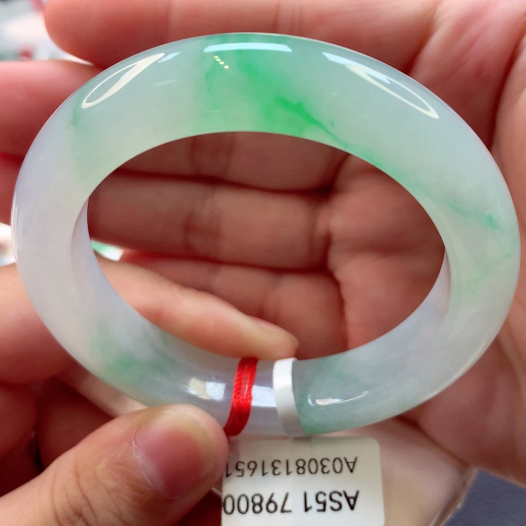 翡翠手镯未镶嵌小圈金丝绿推荐1号11