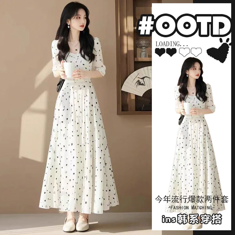 浅春系穿搭上流社会气质名媛女神范轻奢高级感正式场合白色连衣裙