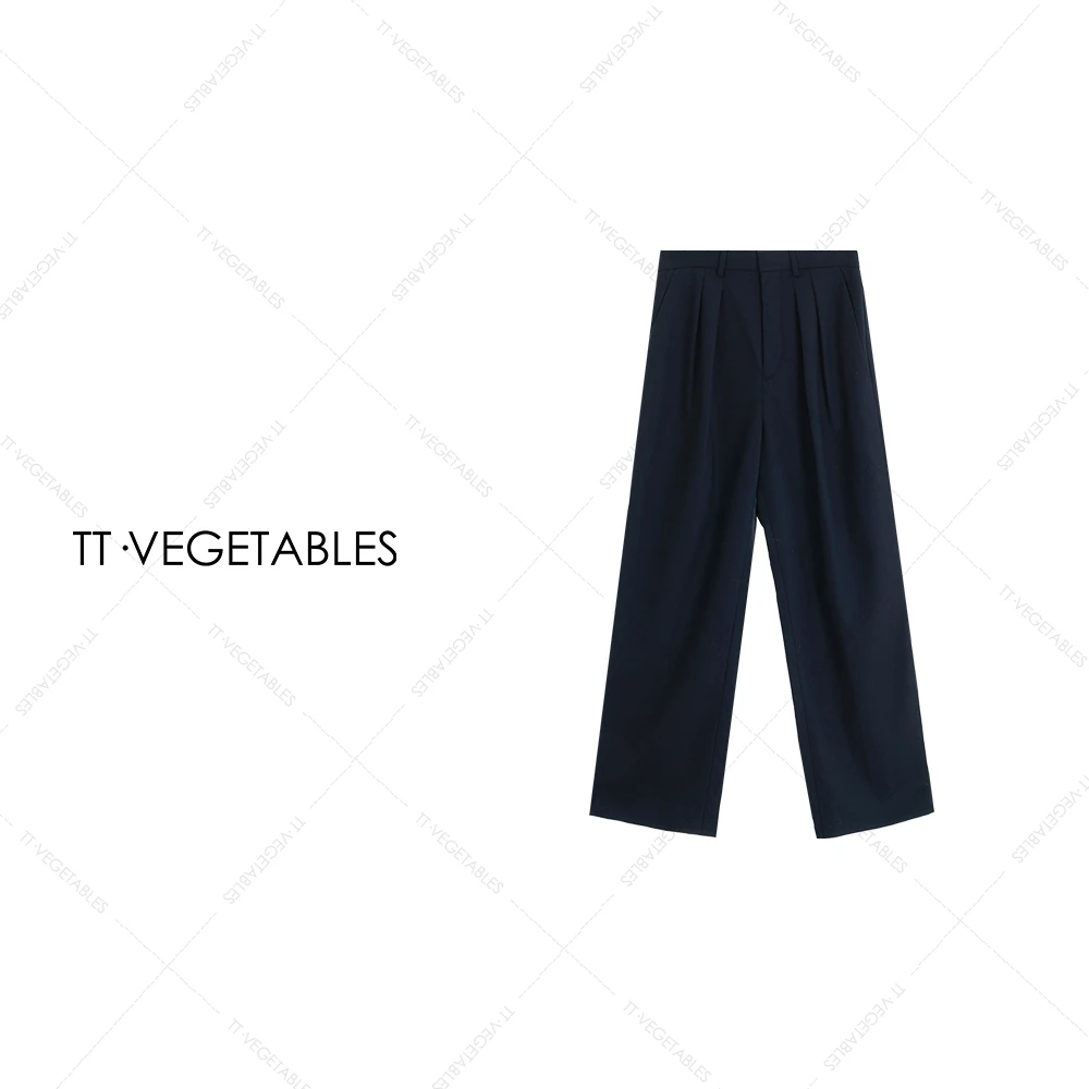 噢芬/小个子【层林】精纺羊毛垂坠感西装裤秋季新休闲阔腿裤521894