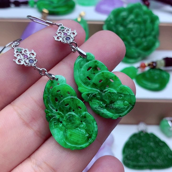 翡翠未镶嵌耳饰耳饰