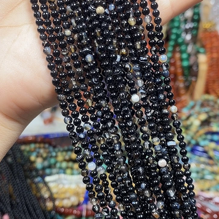 玛瑙/玉髓未镶嵌珠宝半成品玛瑙卡3mm（3条）