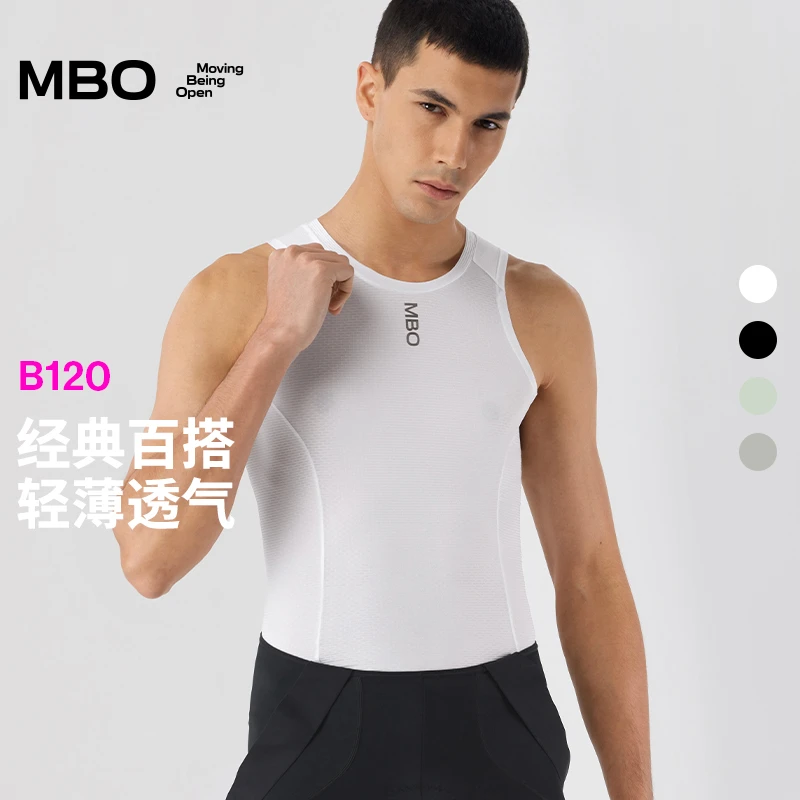 MBO男子轻薄透气短袖无袖打底衫四季多场景公路车运动内搭B120