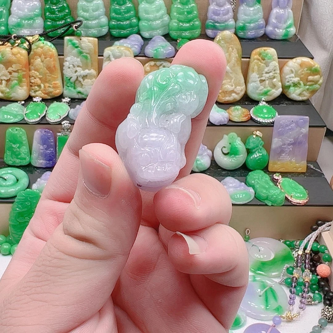 翡翠银S925镶嵌吊坠(赠链)