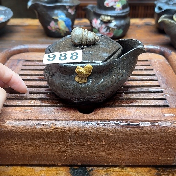 纯手工制作粗陶茶具