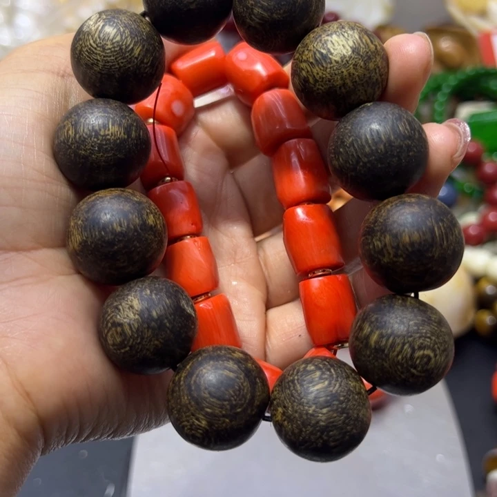 非洲紫檀（红花梨）红丁手串